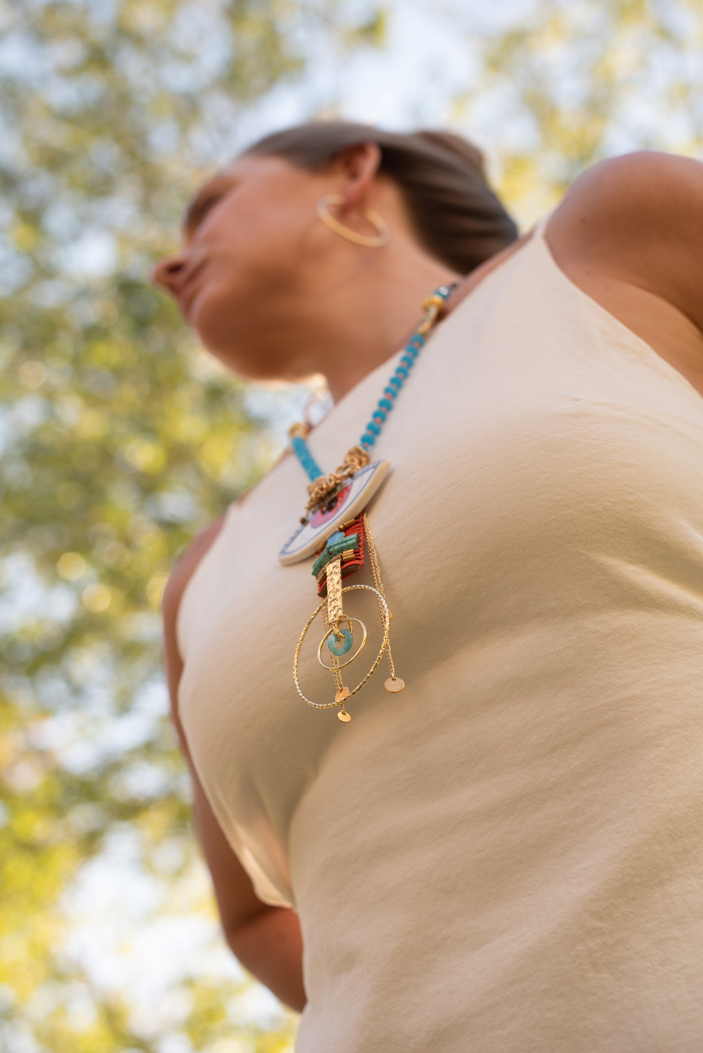 Evil Eye Scarf Necklace