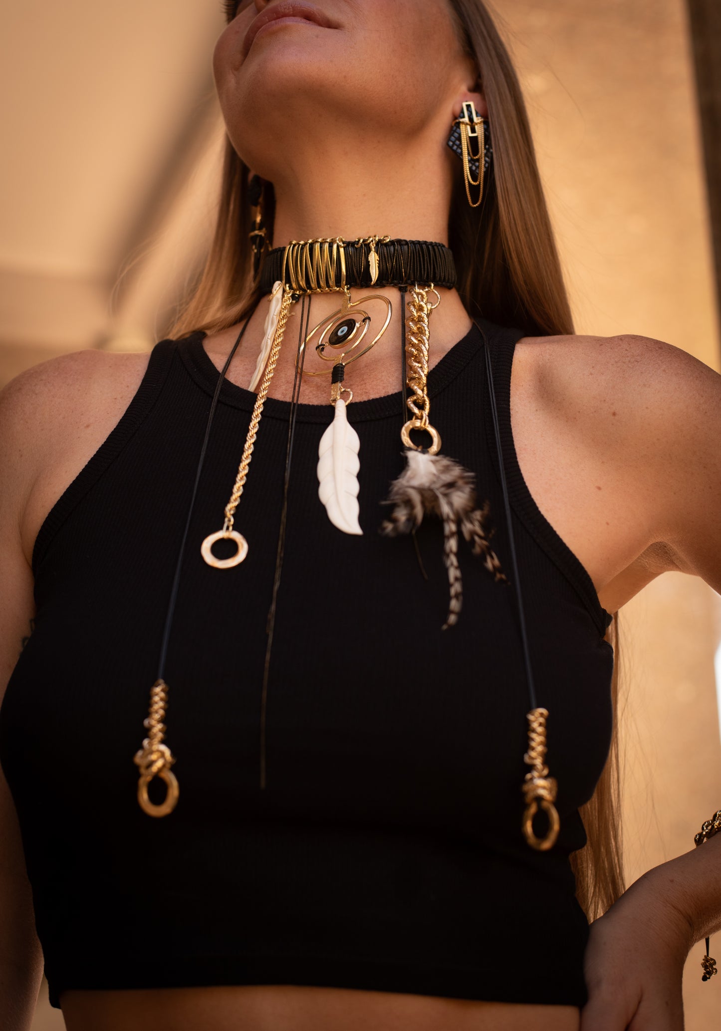 Horn Feather Choker