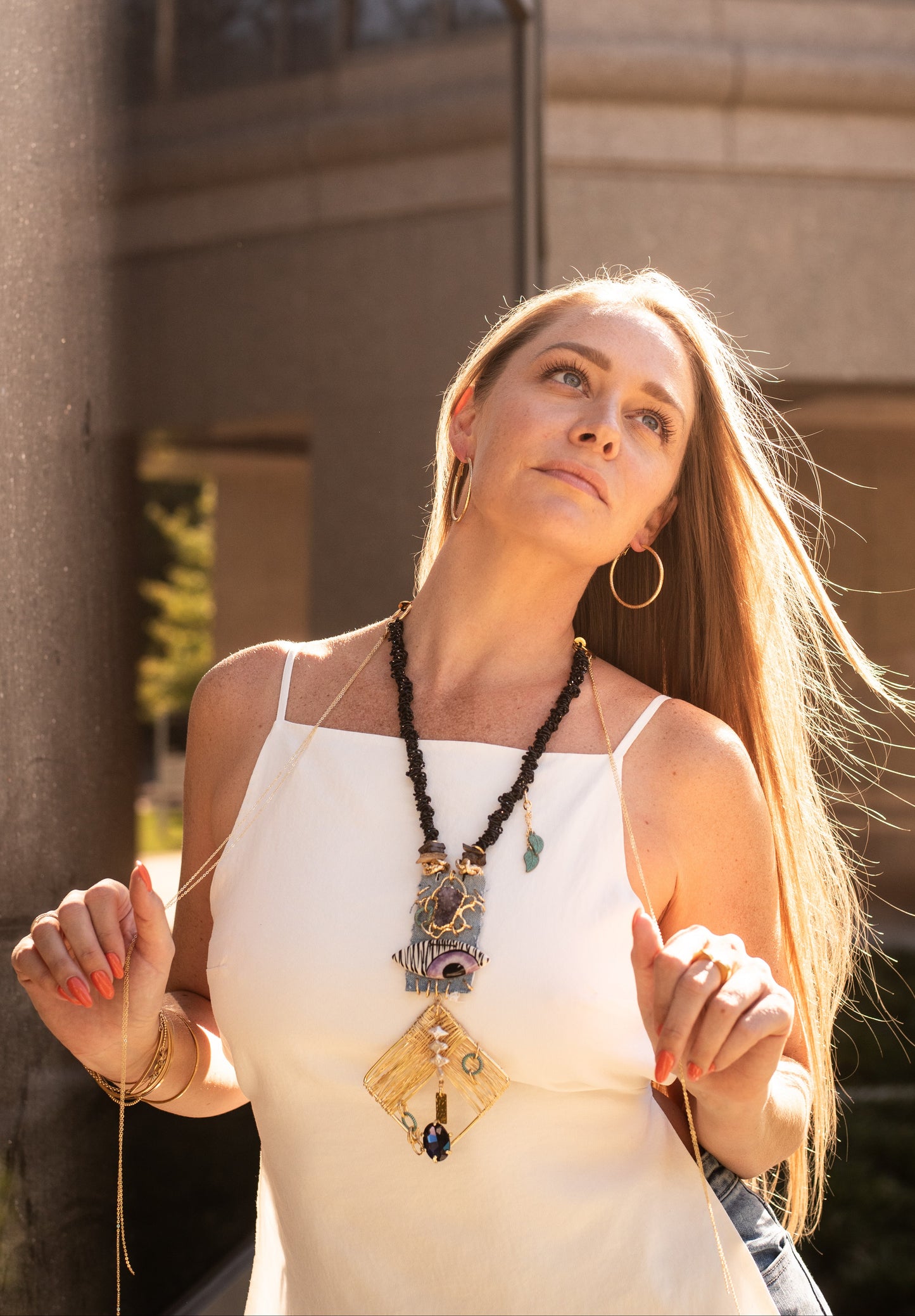 Amethyst + Denim Vision Necklace