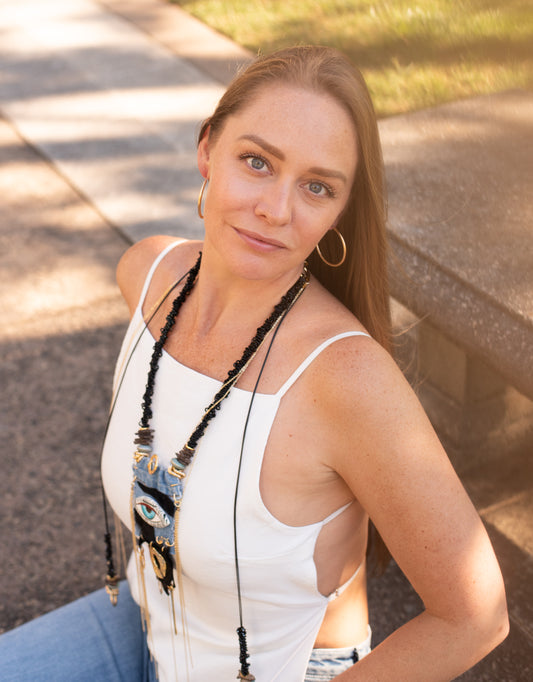 Denim Oracle Necklace